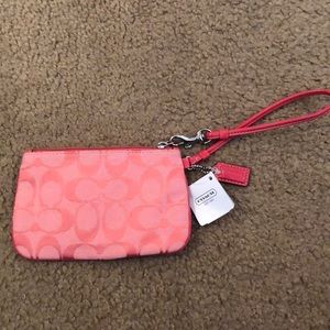 Coach pink wristlet